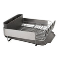 Compact Dish Drying Rack with Self Draining Board Stainless Steel Flatware Caddy for Kitchen