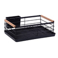 Stainless Steel Dish Drying Rack with Removable Cutlery Holder and Drainboard for Kitchen Counter