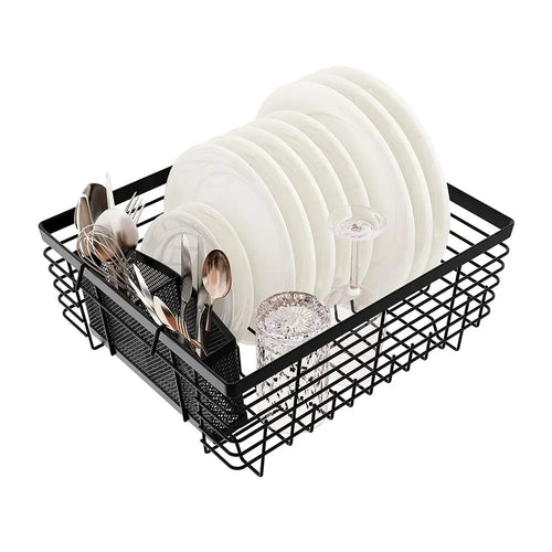 Kitchen Dish Drying Rack Set with Drainboard Full Mesh Utensil Holder and Caddy Ismatind