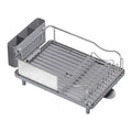 Stainless Steel Dish Drying Rack Large Capacity Countertop Drainer with Drainboard and Utensil Holder