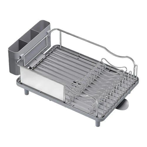 304 Stainless Steel Dish Drying Rack Large Capacity Countertop Drainer with Drainboard Ismatind