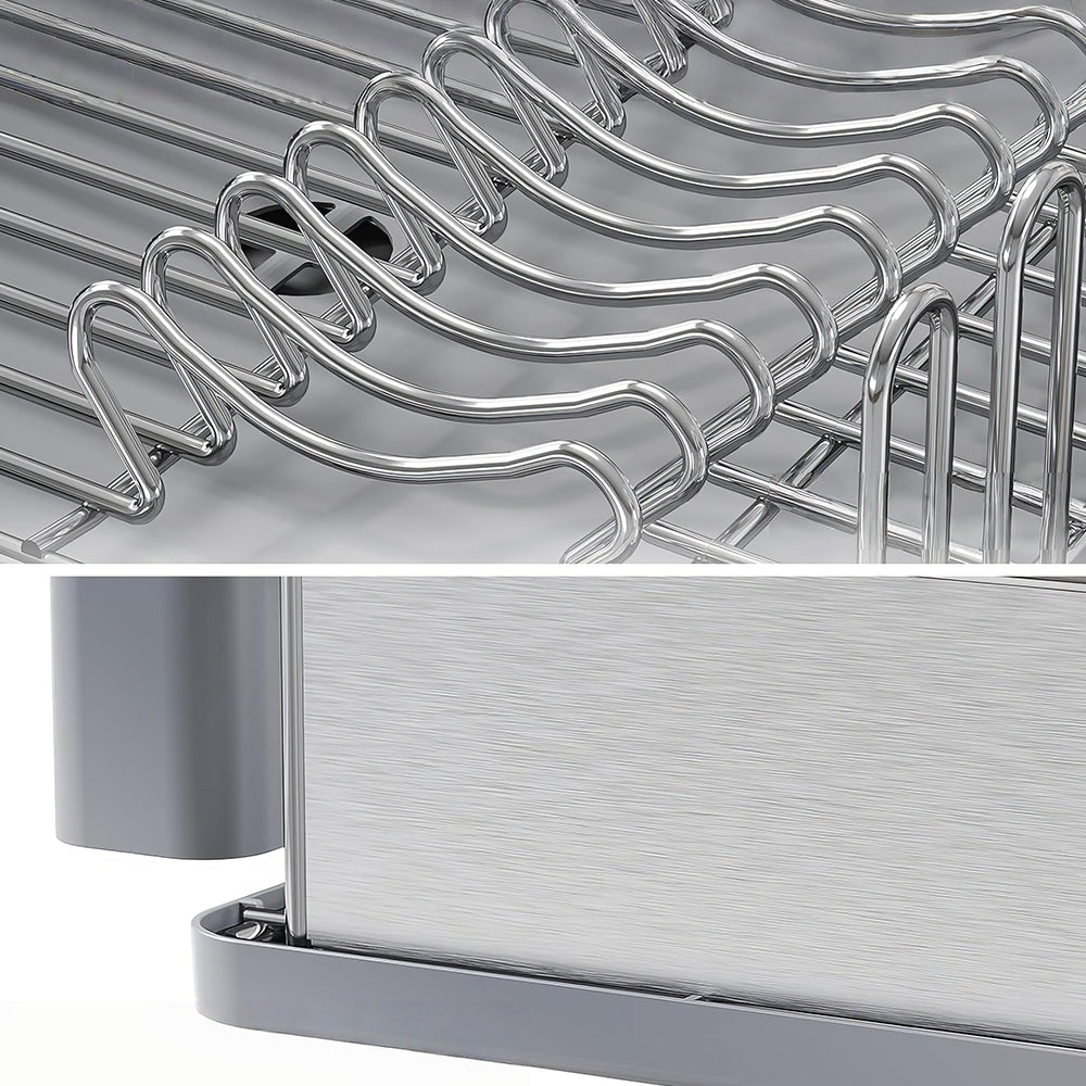 Stainless Steel Dish Drying Rack Large Capacity Countertop Drainer with Drainboard and Utensil Holder