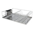 3 Piece Dish Drying Rack with Drain Tray and Cutlery Holder Chrome Stainless Steel Countertop