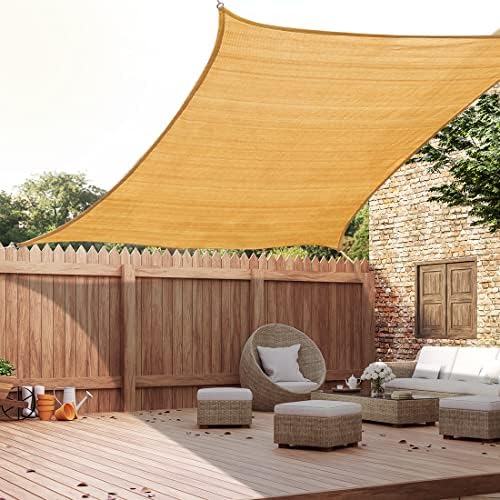 Quictent Sun Shade Sail for Patio, 185GSM Heavy Duty Rectangular Outdoor Sunshades UV Block Outside Canopy Cover for Backyard White and Grey Multi 20x26ft woonhhop