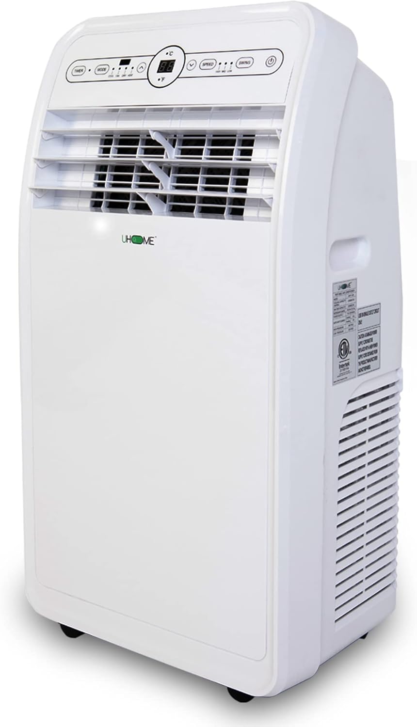 Uhome Portable Air Conditioner, 8000 BTU Compact AC Unit with Cooling, Dehumidifier, Fan, Remote Control and Window Mount Kit Included, White woonhhop