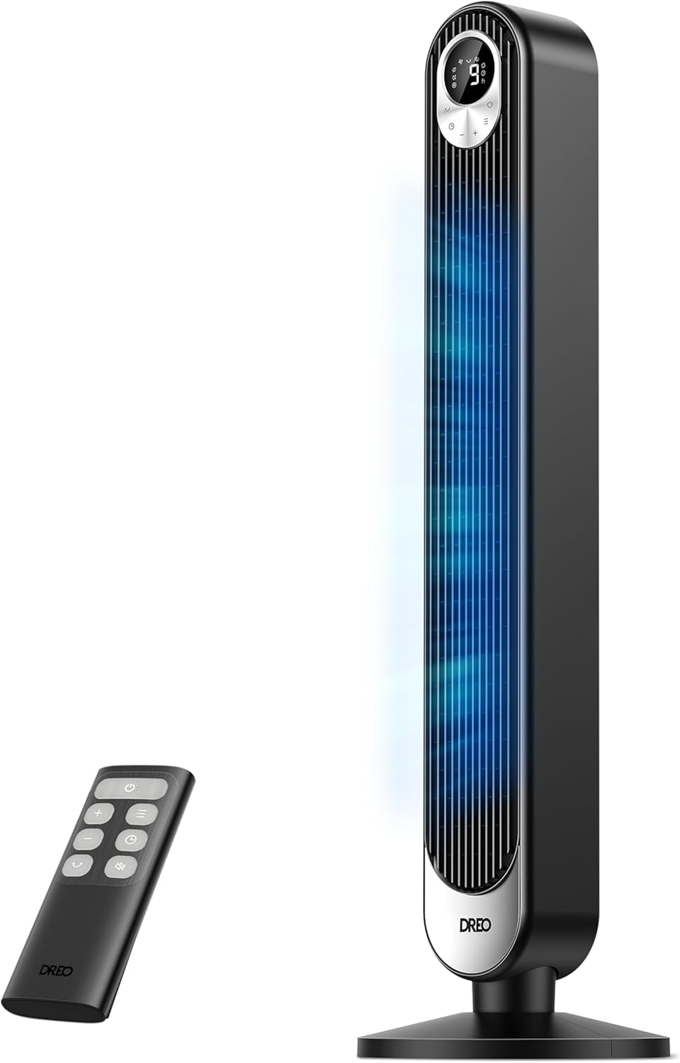Dreo Smart Tower Fan WiFi Voice Control, Works with Alexa/Google,Floor Standing Bladeless Oscillating Fan with Remote, 6 Speeds, 4 Modes, 12H Timer, for Indoor Bedroom Home Office woonhhop