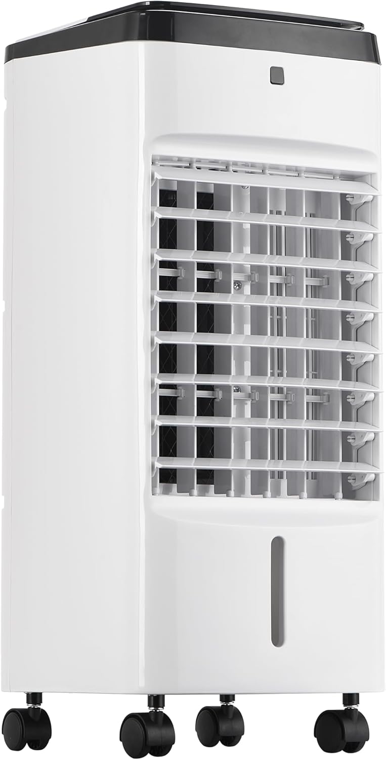 Uthfy Portable Air Conditioners, 3 IN 1 Evaporative Air Cooler with Detachable Water Tank, 6 Ice Packs, 12H Timer, 120° Oscillation, Remote, 3 Speeds, 4 Modes, Swamp Cooler for Bedroom, Office woonhhop
