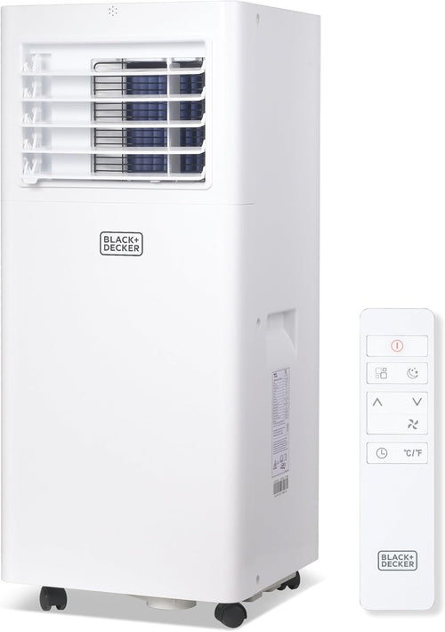 BLACK+DECKER Portable Air Conditioner, 8,500 BTU (5,100 BTU SACC) for Rooms Up To 350 Sq. Ft., Portable AC with Full Function Remote Control & Window Kit, BPACT05SM, White woonhhop