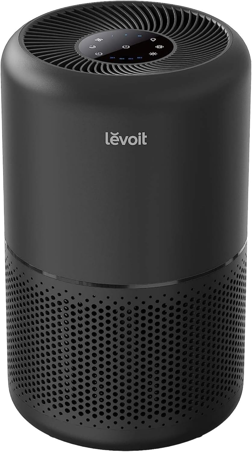 LEVOIT Air Purifier for Home Allergens Pet Hair in Bedroom, Covers Up to 1073 ft² by 56W High Torque Motor, AHAM VERIFIDE, 3-in-1 Filter with HEPA Sleep Mode, Remove Dust Smoke Odor, Core300-P, White woonhhop