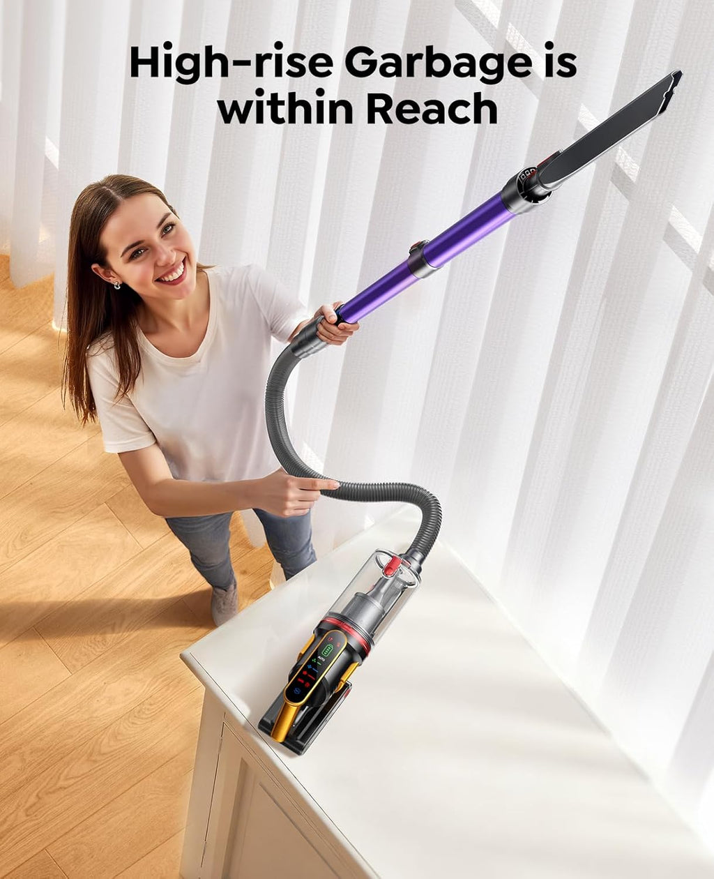 Cordless Vacuum Cleaner 55KPa 650W 70Mins Stick Vacuum Cleaners for Home with Pet Brush, 3.3Ft Hose, Wall Mount Charging, Auto Mode, Touchscreen, Self-Standing Vacuum for Pet Hair/Carpet/Car, Ultra10 woonhhop