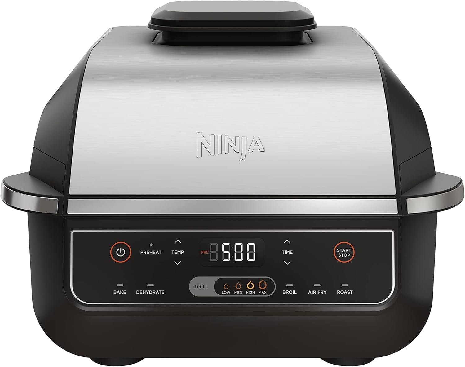 Ninja | Indoor Grill | Foodi | 5-in-1 (Grill, Air Fry, Roast, Bake, and Dehydrate | Fits up to 3lb Roast | Smoke Control System and Dishwasher Safe Parts| Black/Grey | AG301 woonhhop