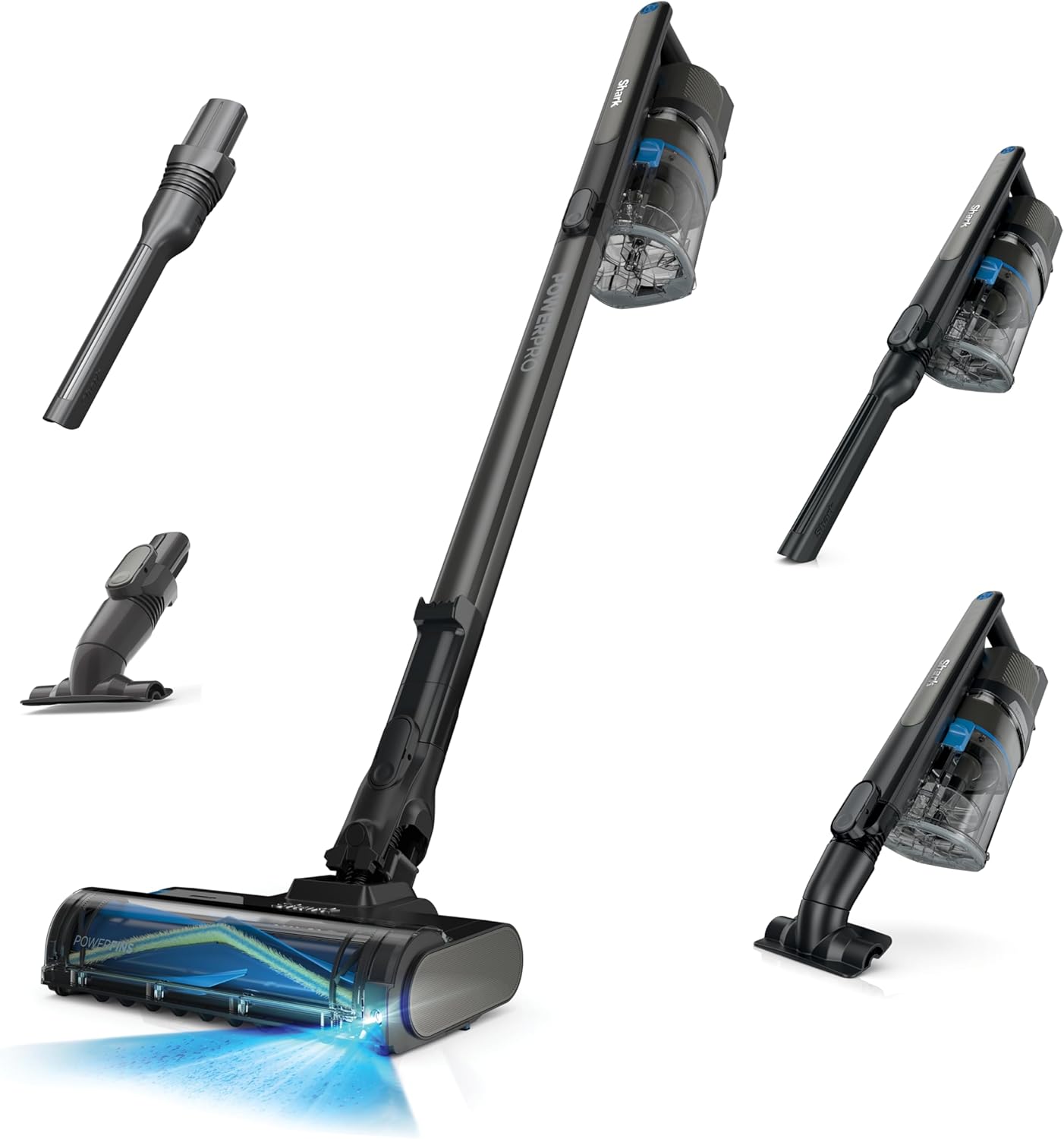 Shark PowerPro Reveal Plus Cordless Vacuum, FloorDetect & Dirt-Reveal Technology, HEPA Filter, Carpet & Hard Floor, Rechargeable, Charcoal, IZ376H woonhhop