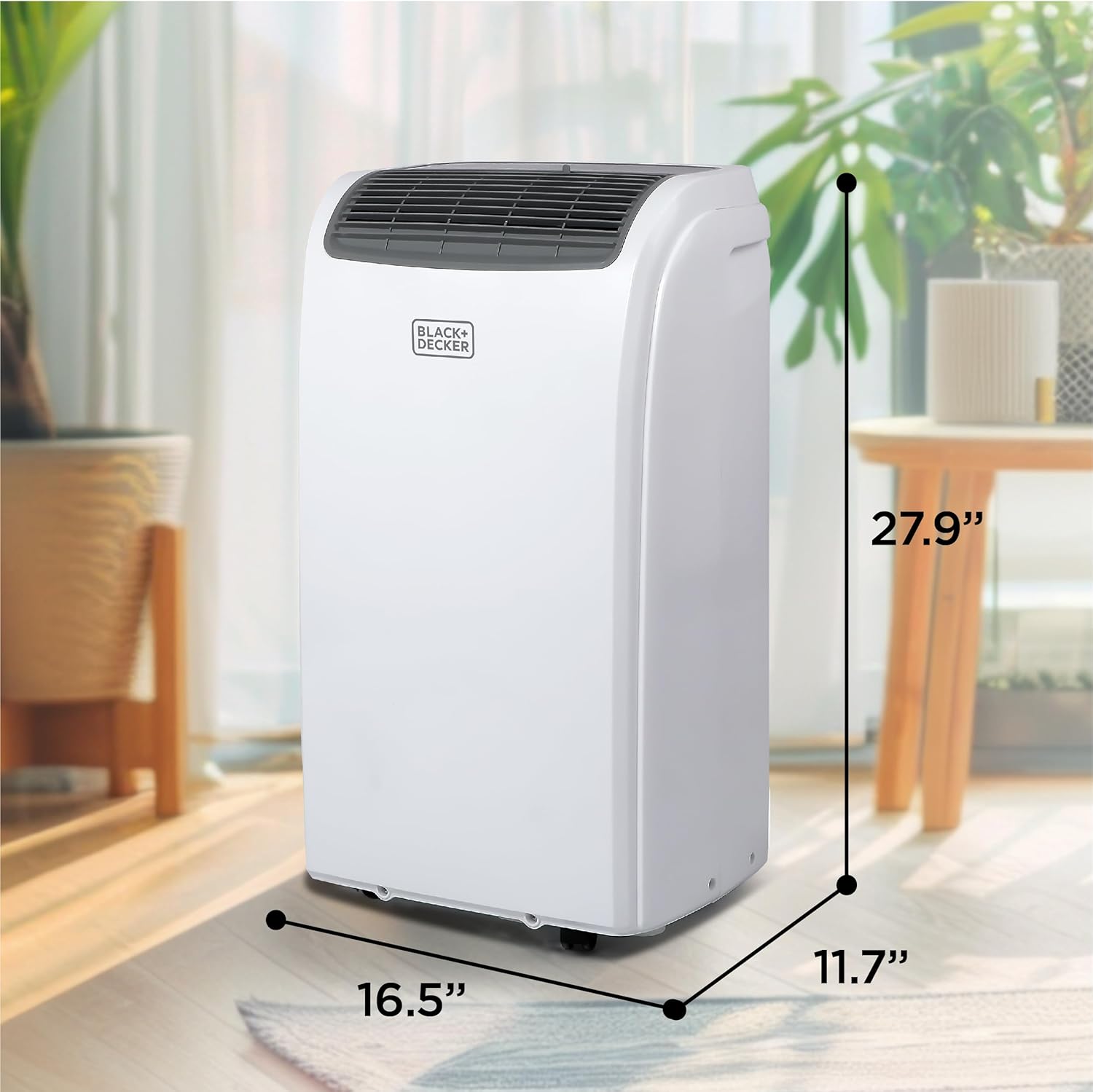 BLACK+DECKER Smart Portable Air Conditioner with Heat, 12,000 BTU Cooling, 9,000 BTU Heating for Rooms up to 550 Sq. Ft., Follow Me Remote, BPACT12HWT, White woonhhop