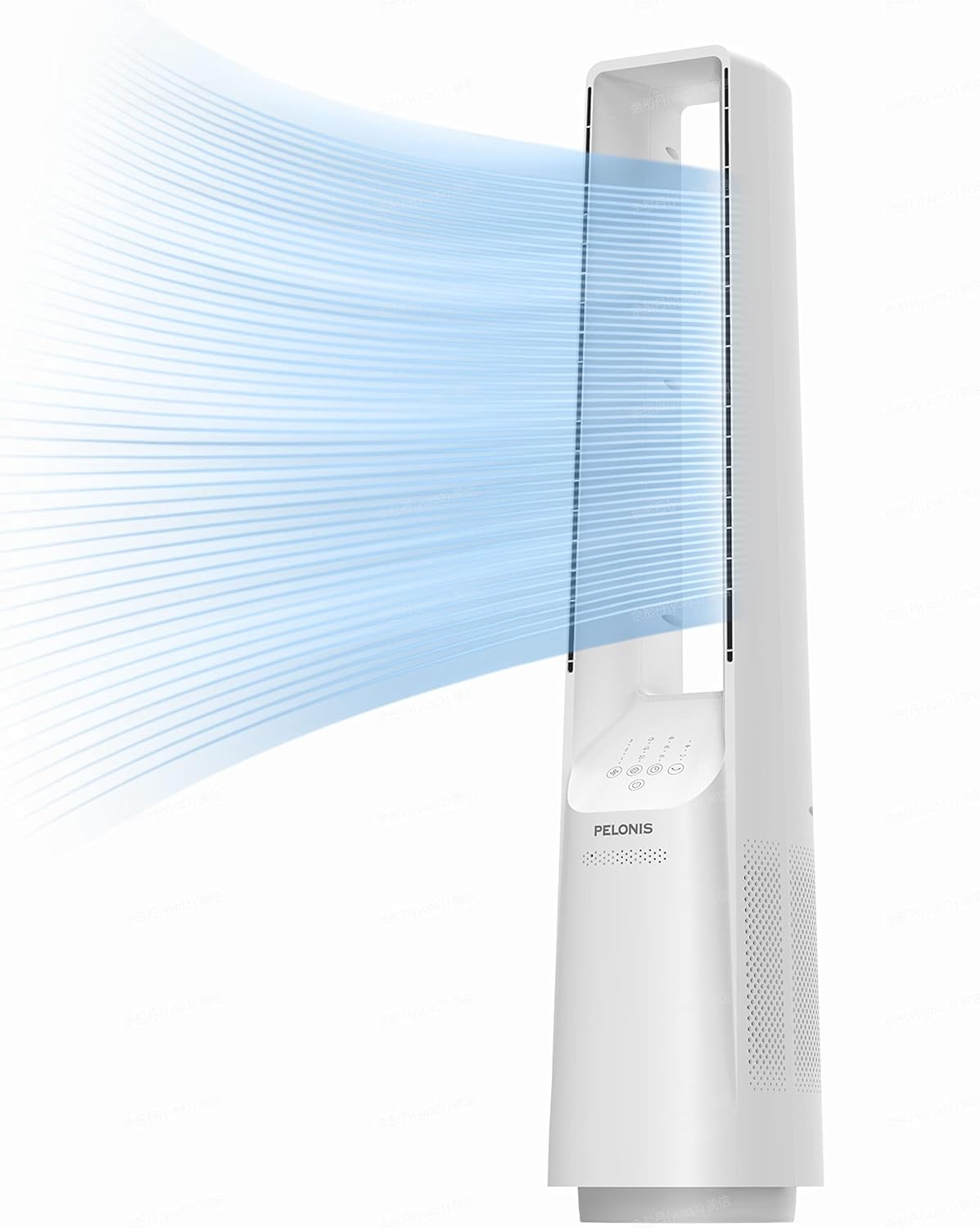 PELONIS 40" Smart Bladeless Fan for Bedrrom - Tower Fan, Alexa/Google/WiFi, DC Motor, 6 Speeds, 4 Modes, Remote, 7H Timer, 90° Oscillation, Safe for Home and Office woonhhop