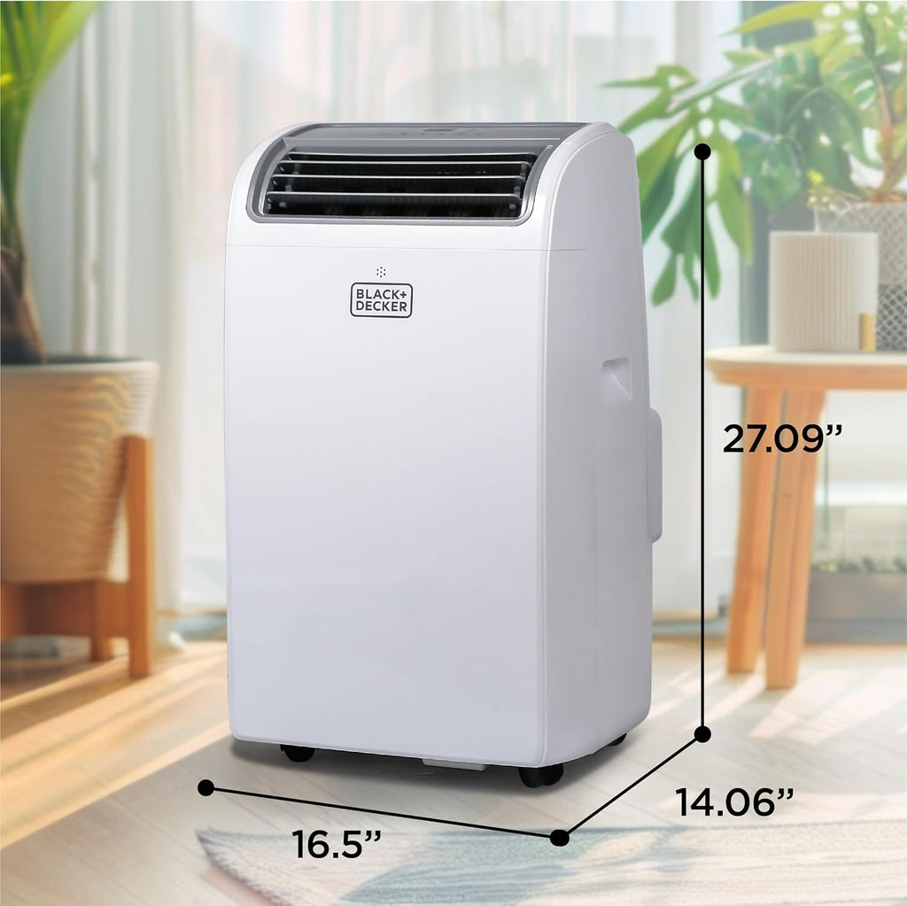 BLACK+DECKER Smart Portable Air Conditioner, 14,000 BTU for Rooms up to 700 Sq. Ft., Smart Portable AC with Follow Me Remote and Window Kit, BPACT14WT, White woonhhop
