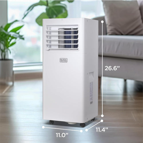 BLACK+DECKER Portable Air Conditioner, 8,500 BTU (5,100 BTU SACC) for Rooms Up To 350 Sq. Ft., Portable AC with Full Function Remote Control & Window Kit, BPACT05SM, White woonhhop