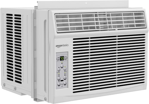 Amazon Basics 5000-BTU Window Air Conditioner with Quiet Operation, Up to 150 Sqf, Cool and Fan Functions, Washable Filter, Adjustable Window Kit, Intuitive Mechanical Controls, for Small Room, White woonhhop