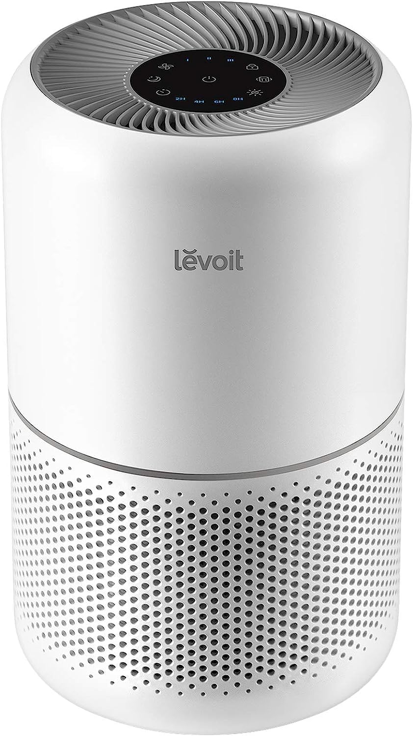 LEVOIT Air Purifier for Home Allergens Pet Hair in Bedroom, Covers Up to 1073 ft² by 56W High Torque Motor, AHAM VERIFIDE, 3-in-1 Filter with HEPA Sleep Mode, Remove Dust Smoke Odor, Core300-P, White woonhhop
