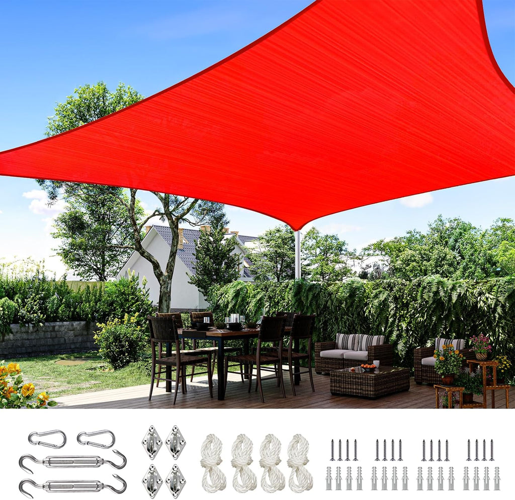 Quictent Sun Shade Sail for Patio, 185GSM Heavy Duty Rectangular Outdoor Sunshades UV Block Outside Canopy Cover for Backyard White and Grey Multi 20x26ft woonhhop